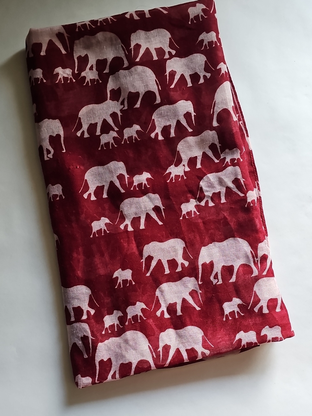 Burgundy Elephant Scarf
